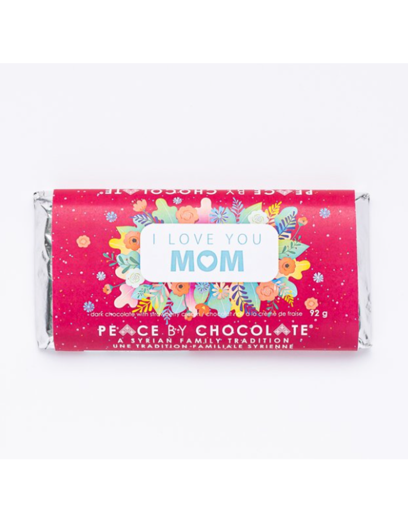 Canada Peace by Chocolate I LOVE YOU MOM dark w strawberry fill bar 92g