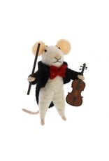 HomArt Felt Violinist Mouse Ornament