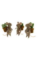 HomArt Felt Mice with Succulents Ornament
