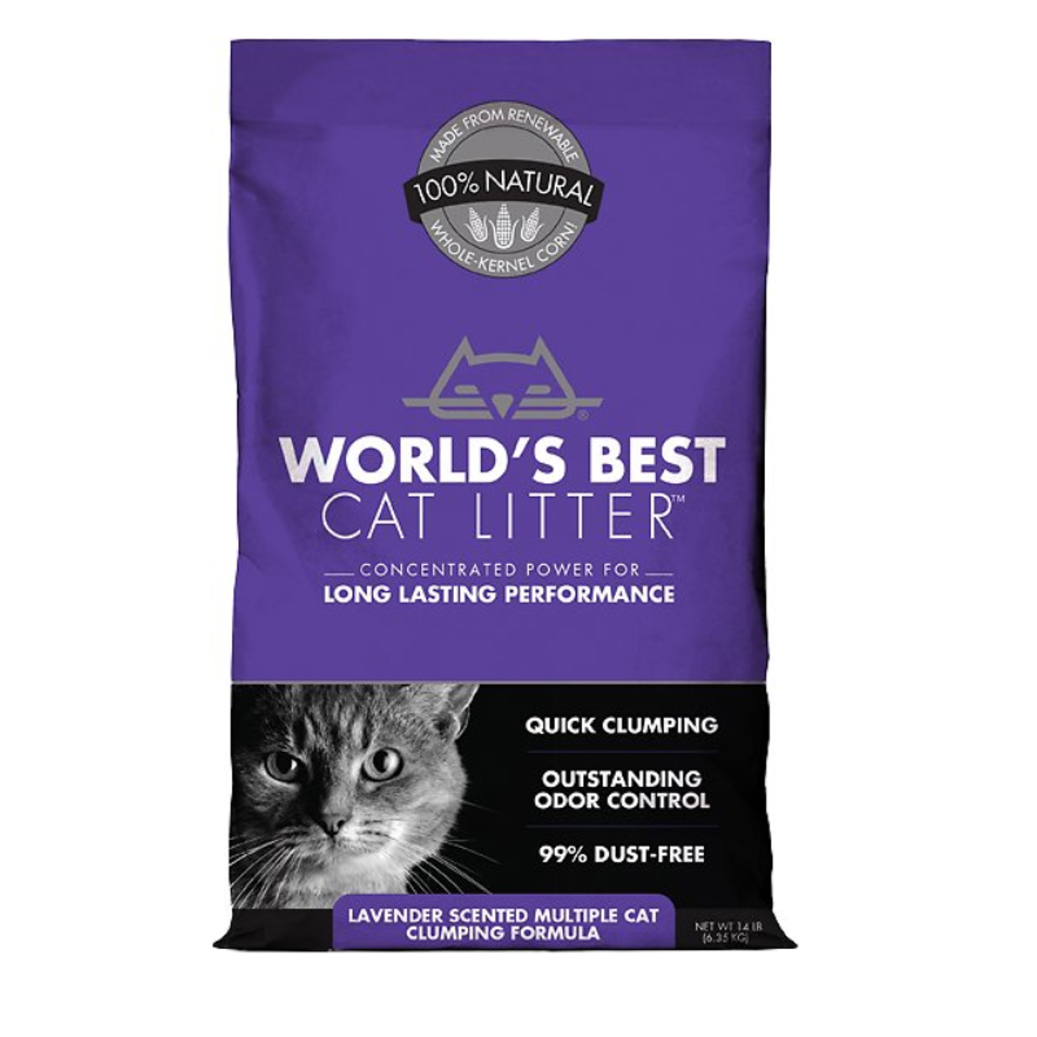 Worlds Best Cat Litter 12 14lb Multi Cat Lavender 