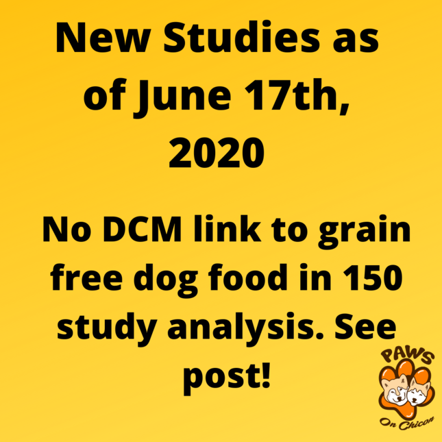 No DCM link to grain-free dog food in 150 study analysis as of June 17th 2020