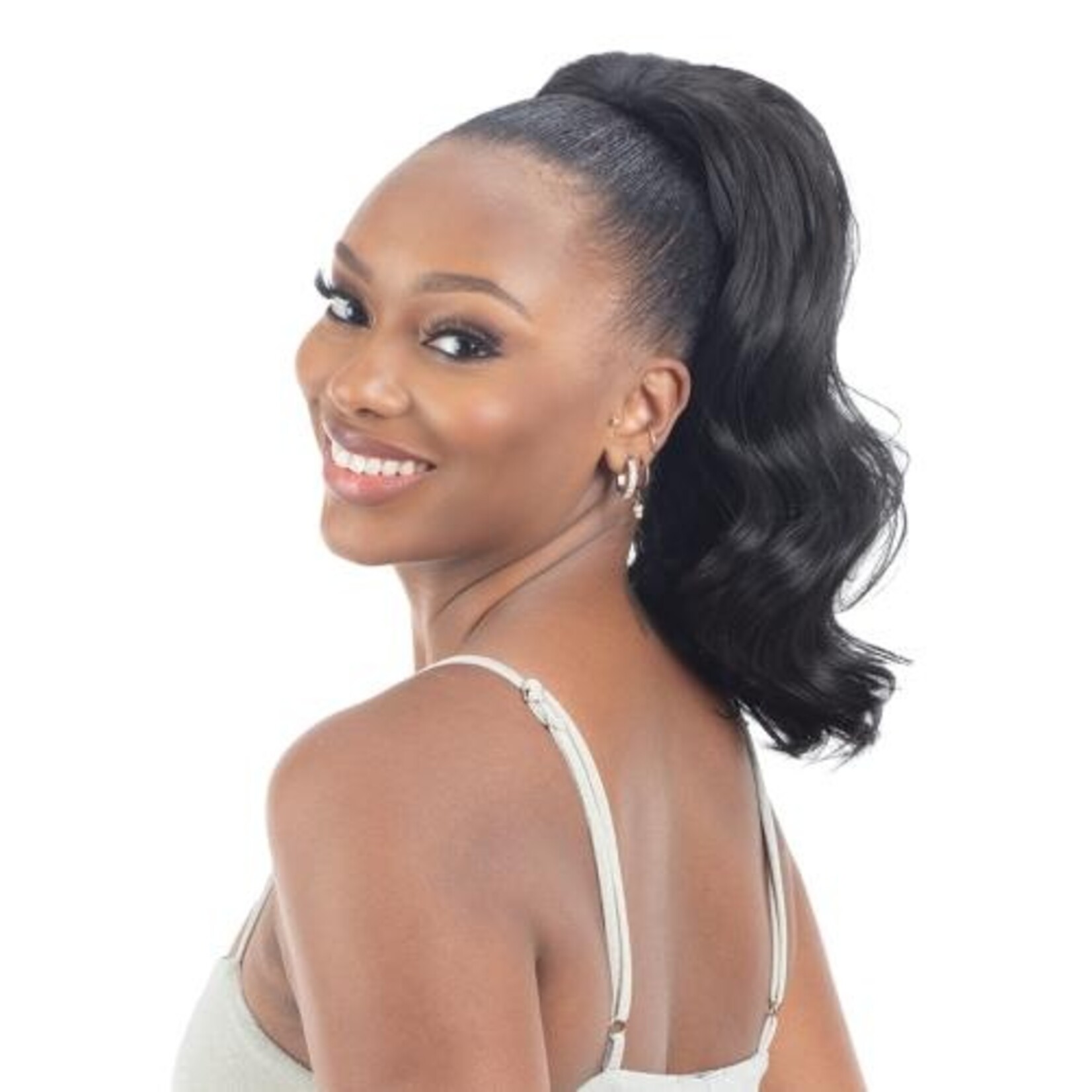 SHAKE N GO 12" Glam Wave Drawstring Ponytail (GREY)