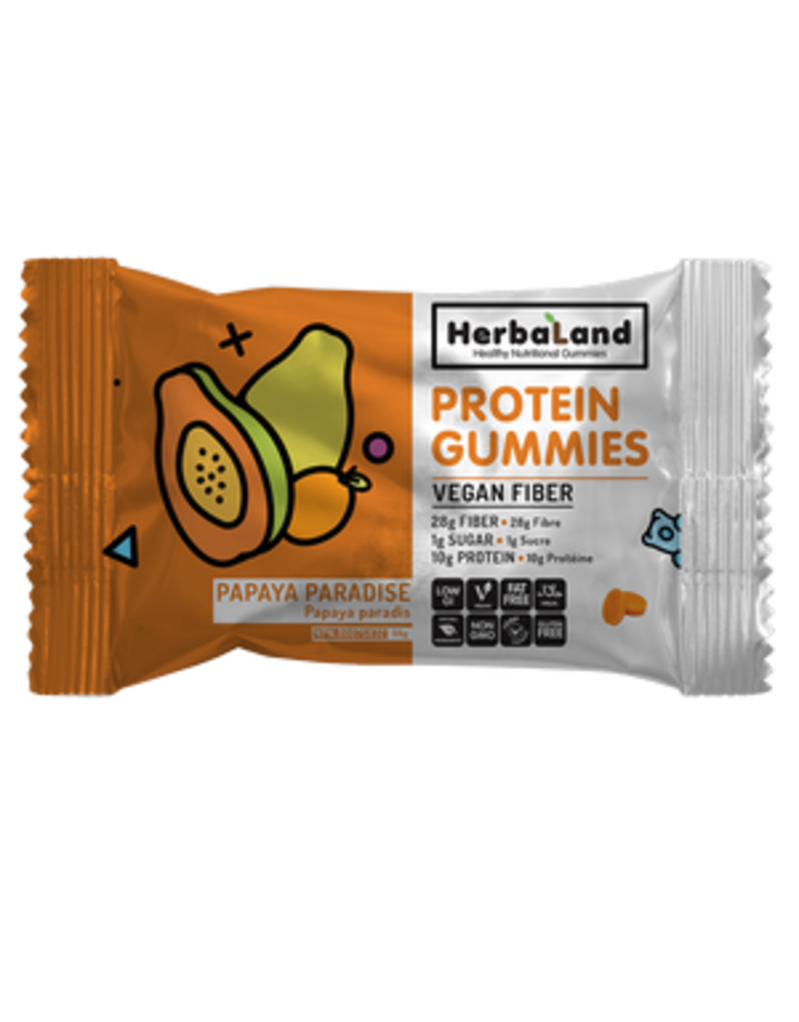 HERBALAND Herbaland - Vegan Protein Gummies - Papaya