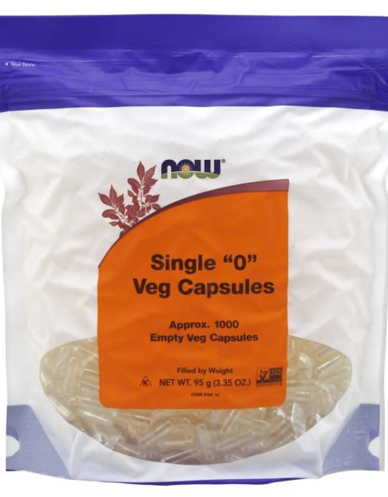 NOW - Veg Capsules “0” Veg Non-Gelatin 300s Empty