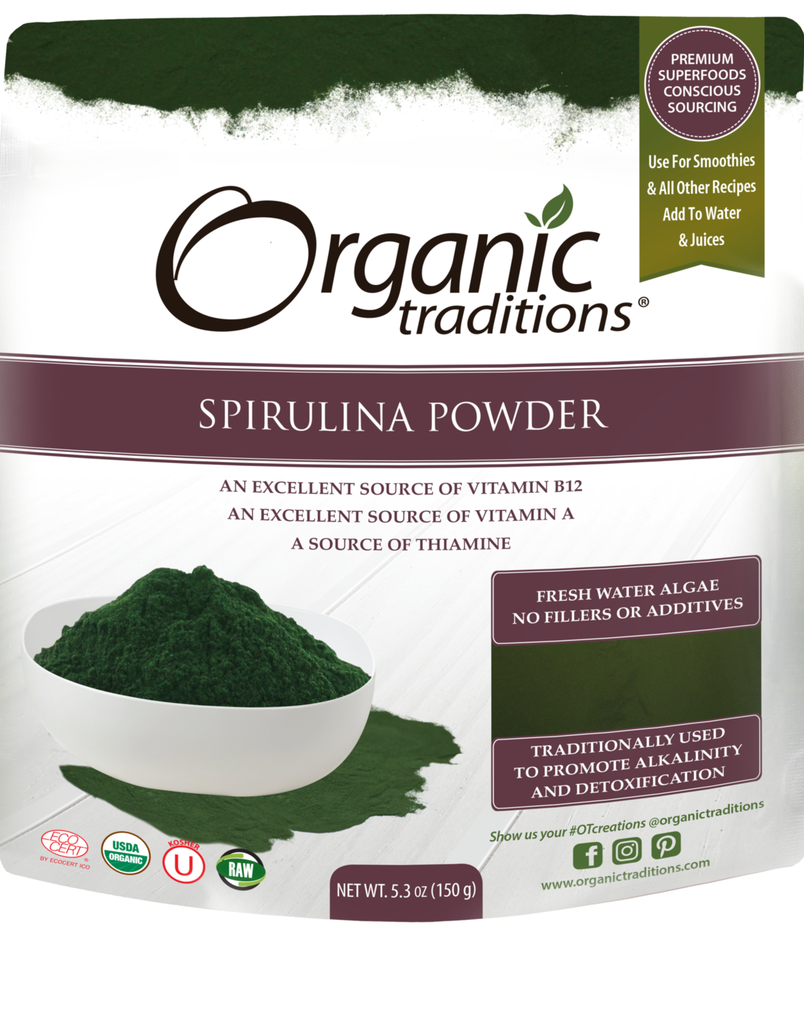 Organic Traditions OT -  Spirulina Powder 150g