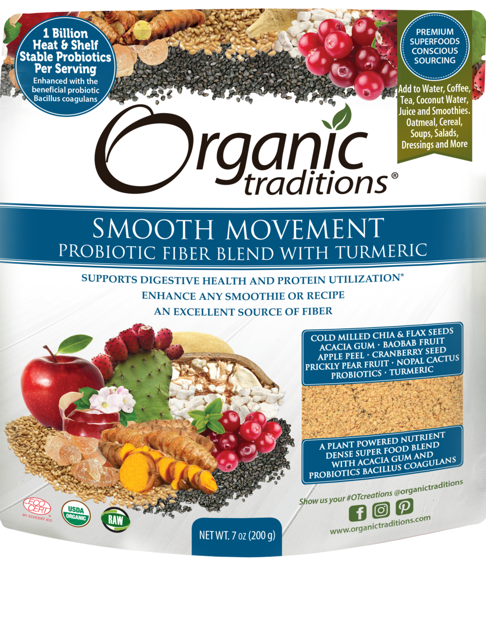 Organic Traditions ORGTRAD-PROBIOTIC SMOOTH MOVEW/TUMERIC