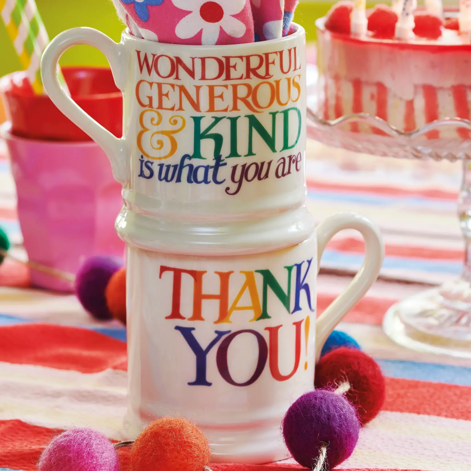 Emma Bridgewater SALE - Mug - Rainbow Toast Thank You 1/2 Pint