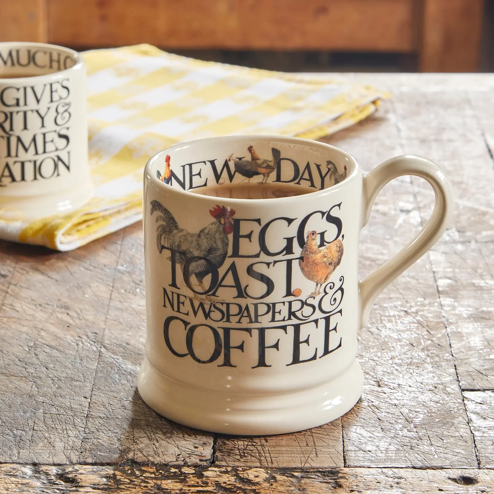 Emma Bridgewater SALE - Mug - Rise & Shine Eggs & Toast  1/2 Pint