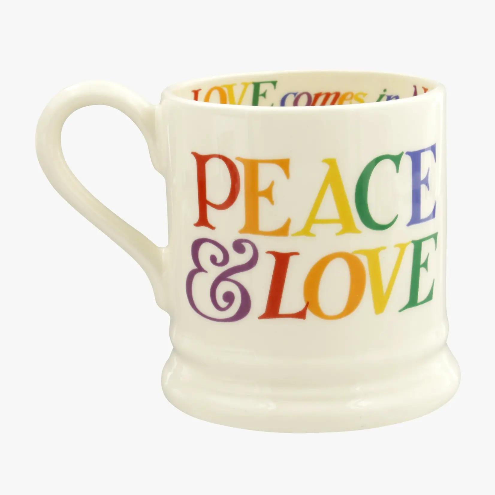 Emma Bridgewater SALE - Mug - Rainbow Love is Love 1/2 Pint