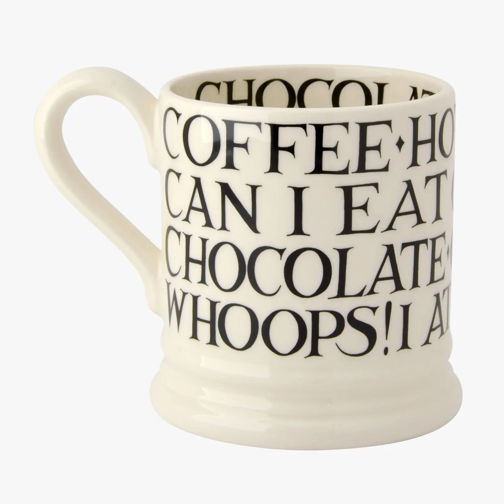 Emma Bridgewater SALE - Mug - Black All Over Writing 1/2 Pint