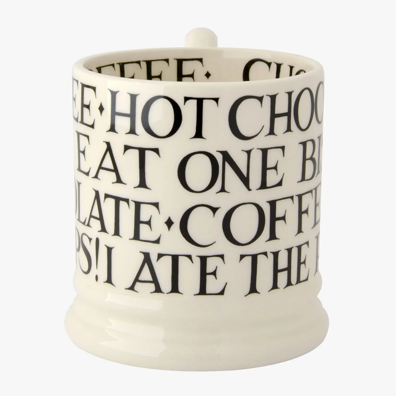 Emma Bridgewater SALE - Mug - Black All Over Writing 1/2 Pint