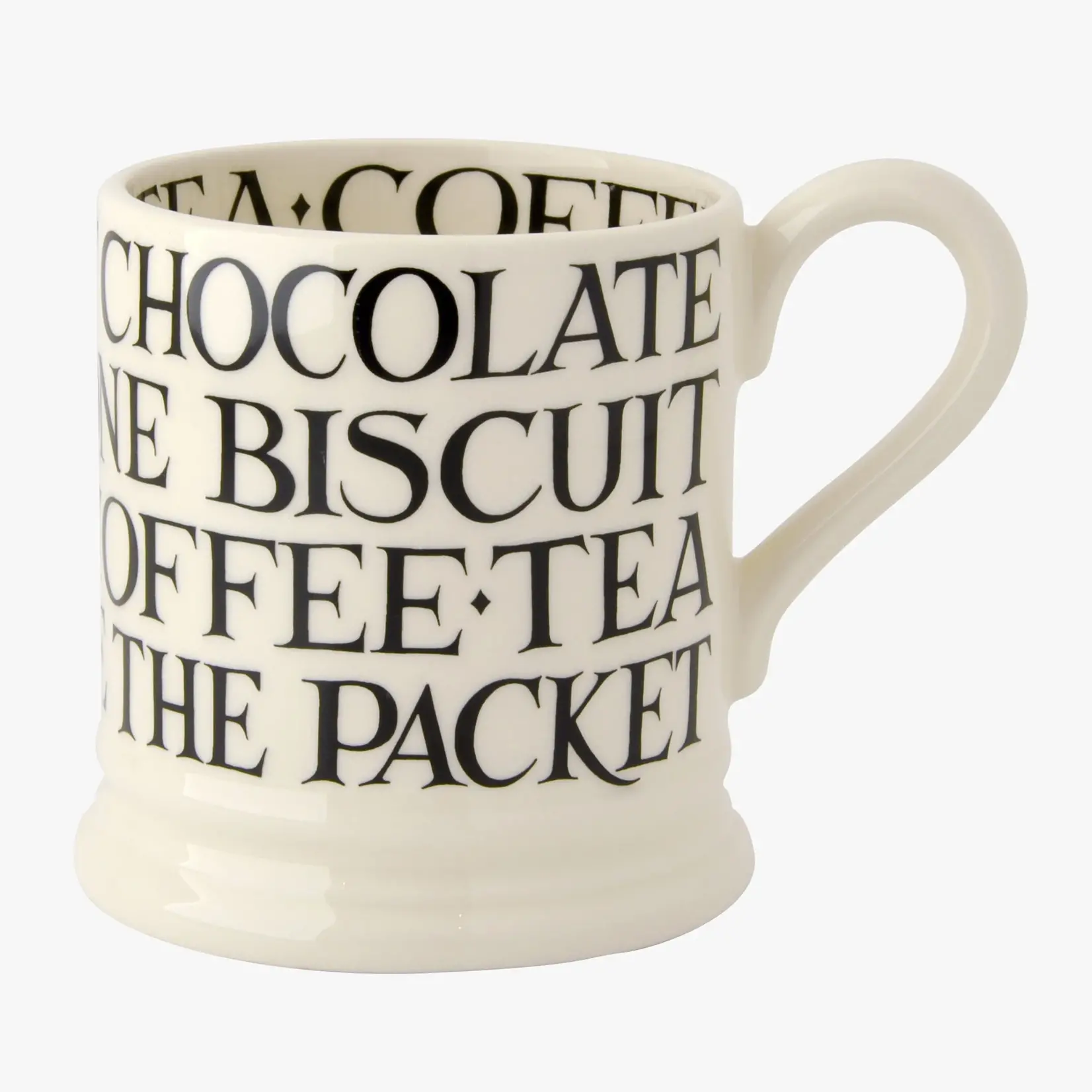 Emma Bridgewater SALE - Mug - Black All Over Writing 1/2 Pint