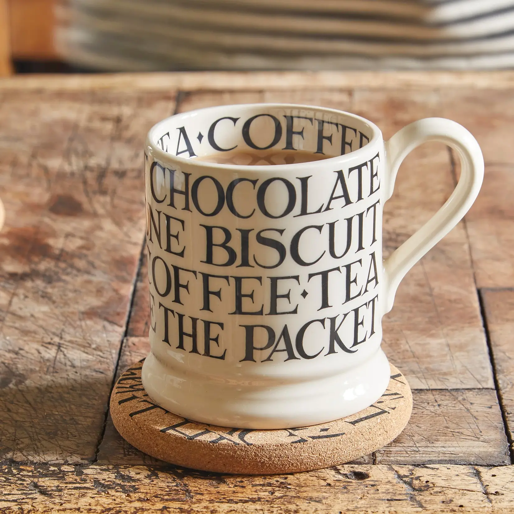 Emma Bridgewater SALE - Mug - Black All Over Writing 1/2 Pint