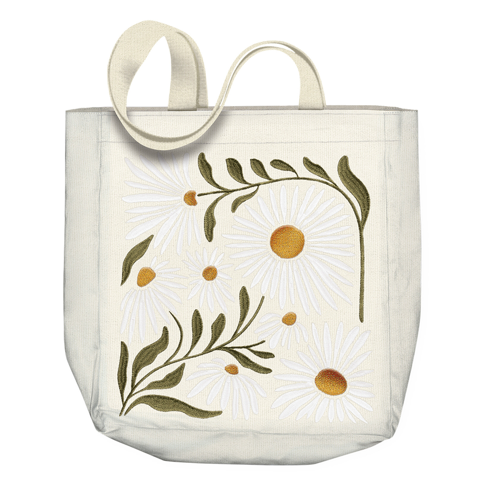 Lady Jayne Embroidered Canvas Tote - Daisies