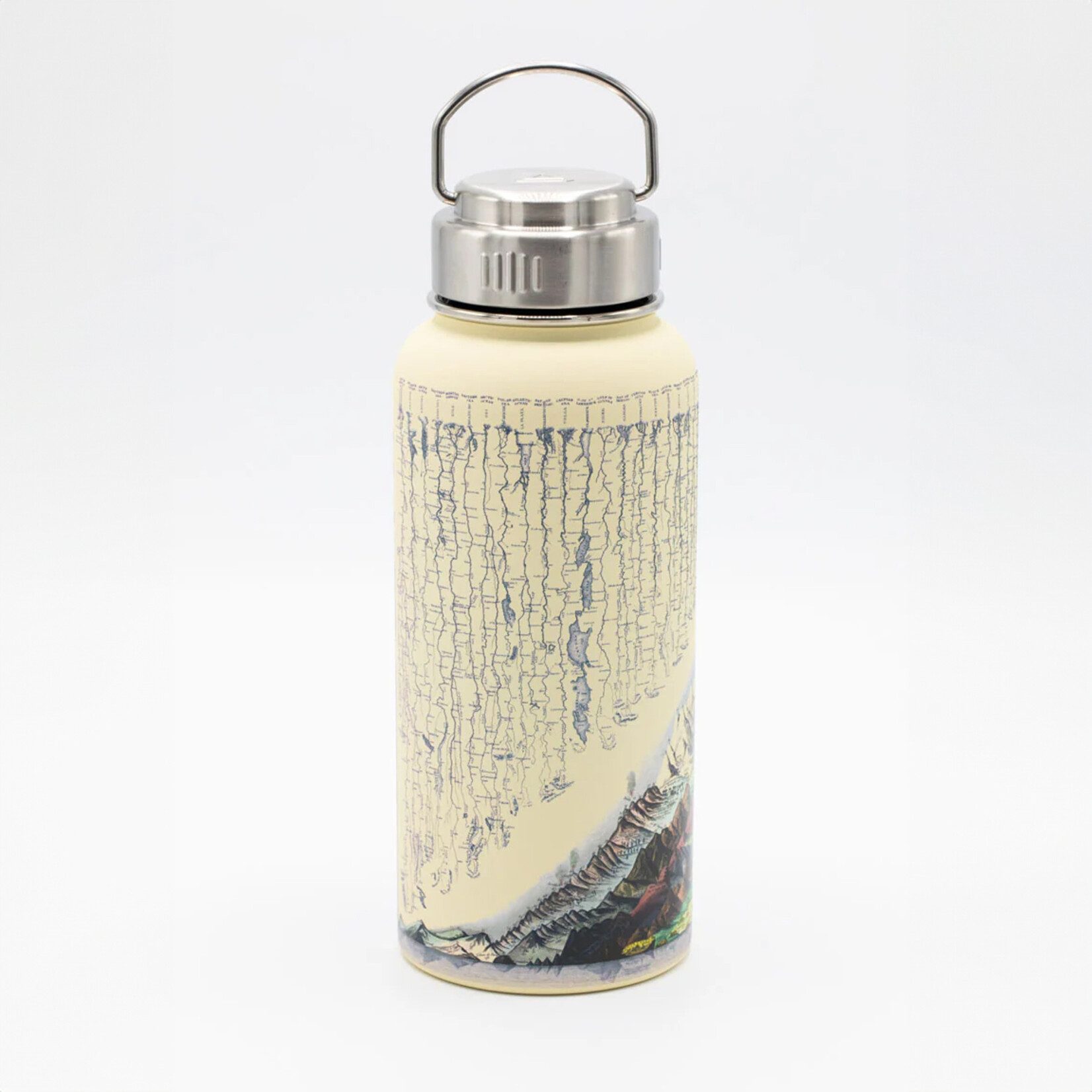 Cognitive Surplus Stainless Steel Bottle - Rivers & Mountains (32oz)
