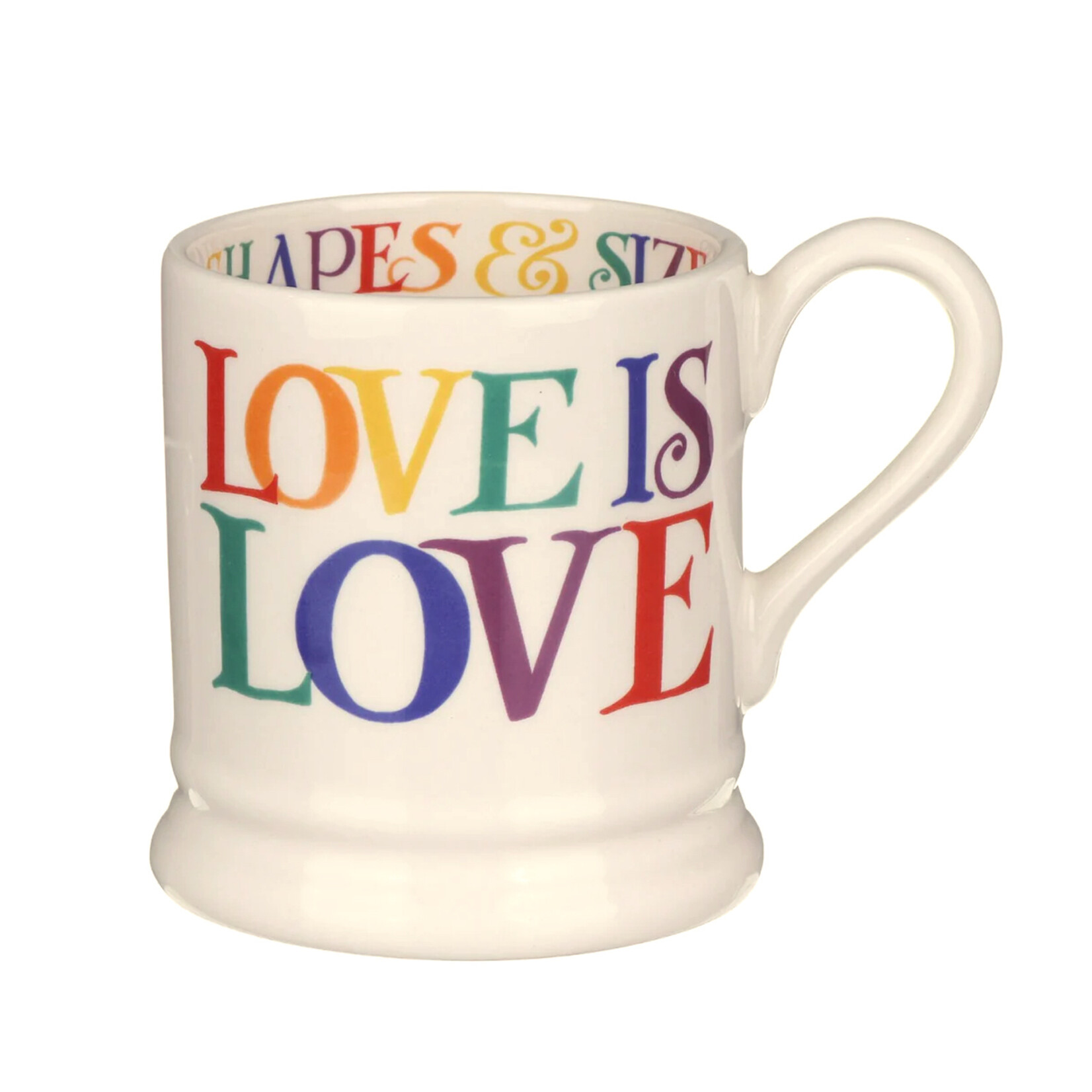 Emma Bridgewater SALE - Mug - Rainbow Love is Love 1/2 Pint