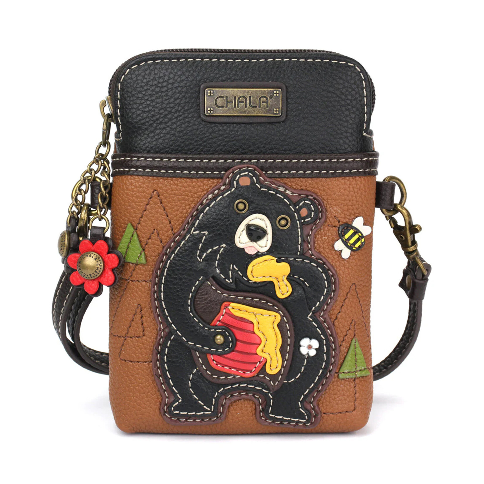 Chala Cellphone Crossbody - Black Bear - Brown