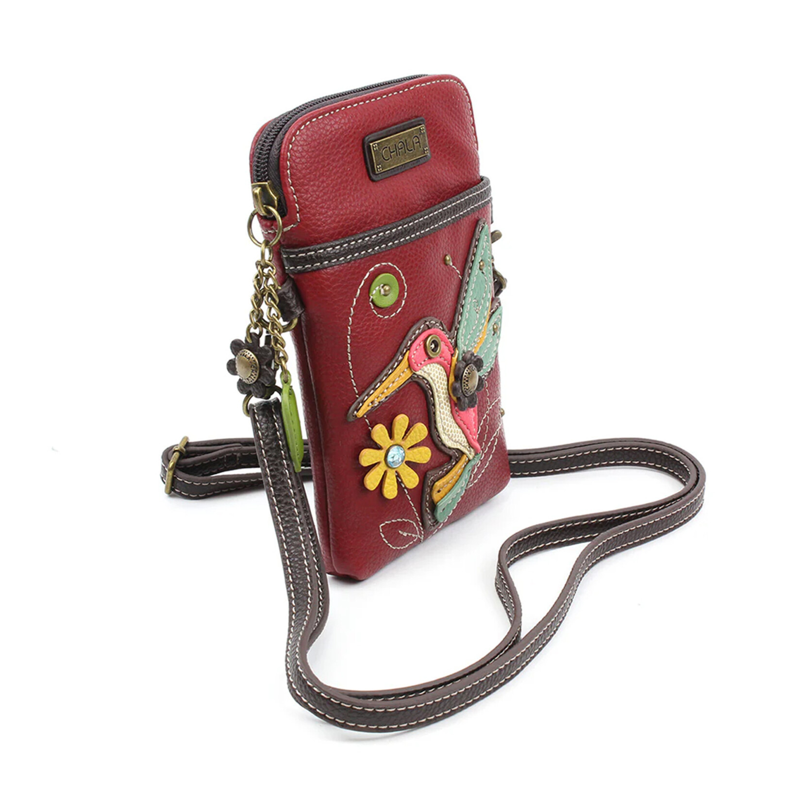 Chala Cellphone Crossbody - Hummingbird - Burgundy