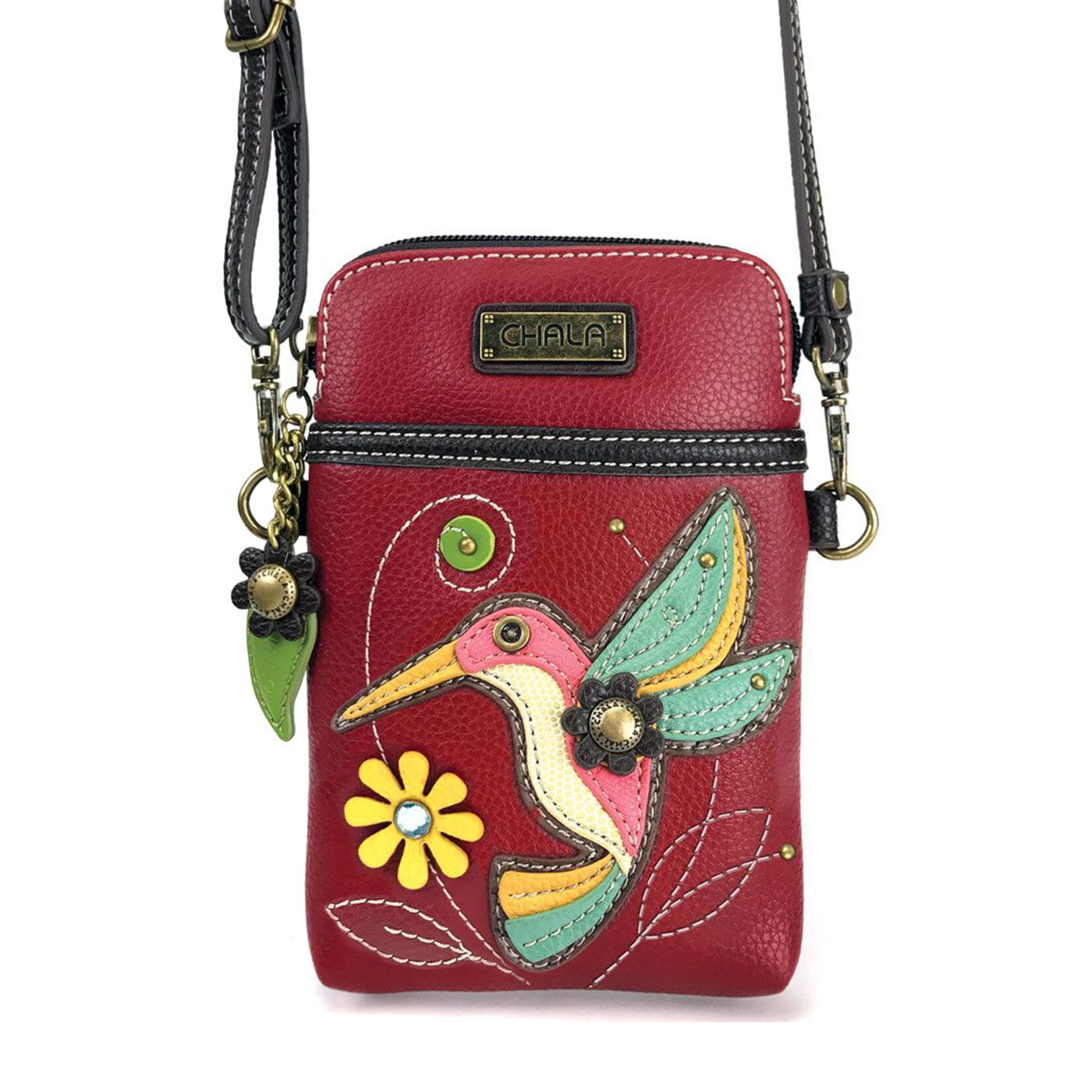 Chala Cellphone Crossbody - Hummingbird - Burgundy