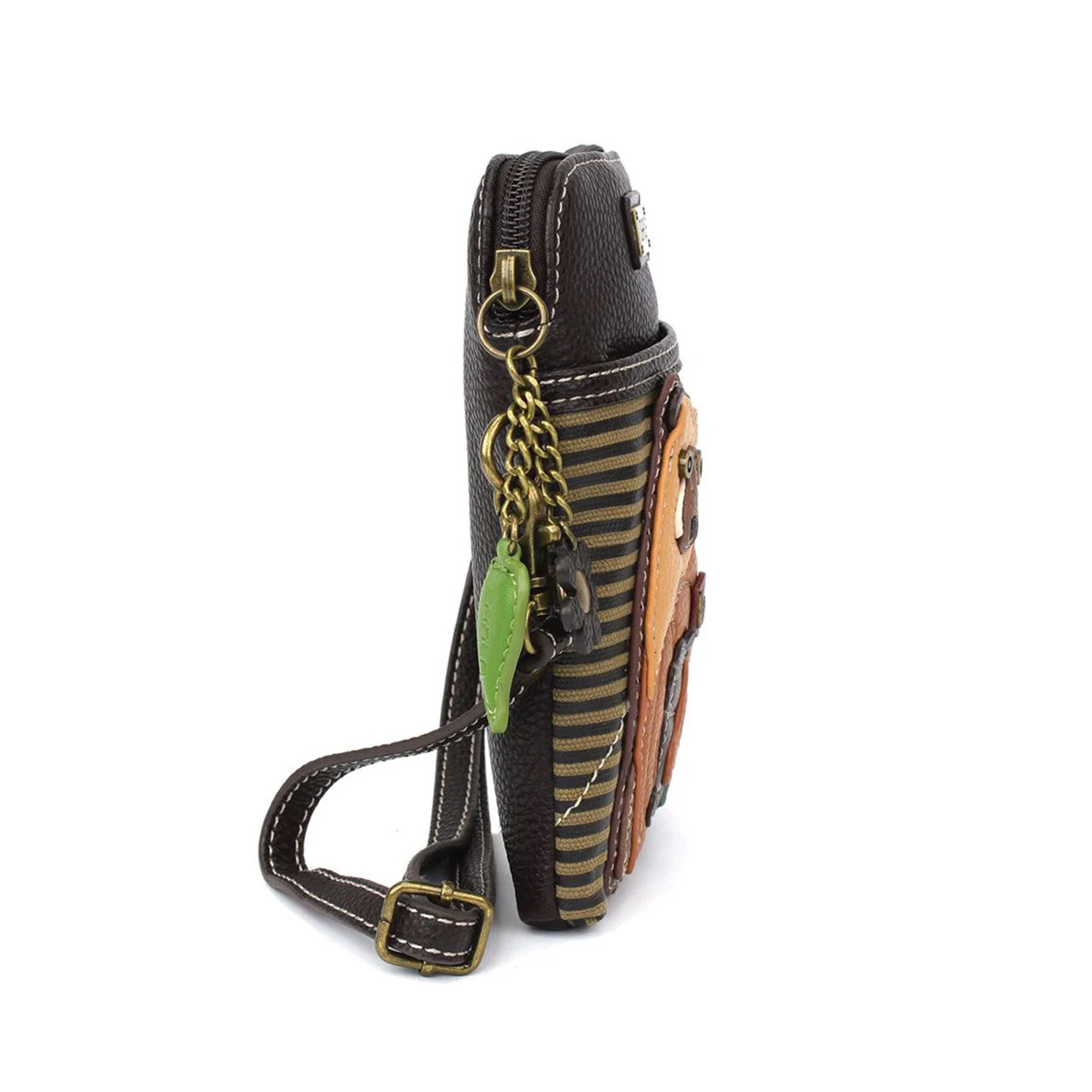 Chala Cellphone Crossbody - Two Bears - Olive Stripe