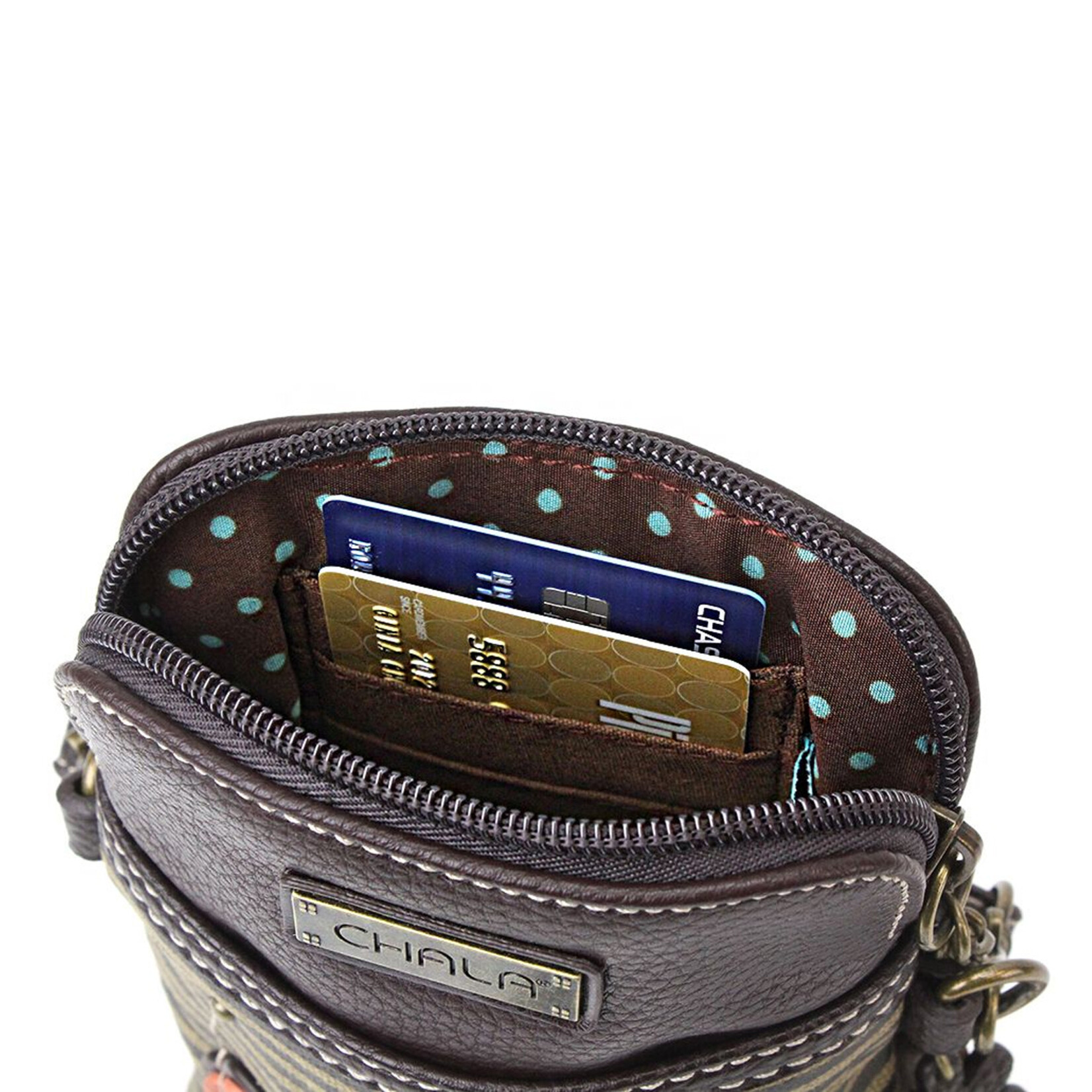 Chala Cellphone Crossbody - Two Bears - Olive Stripe