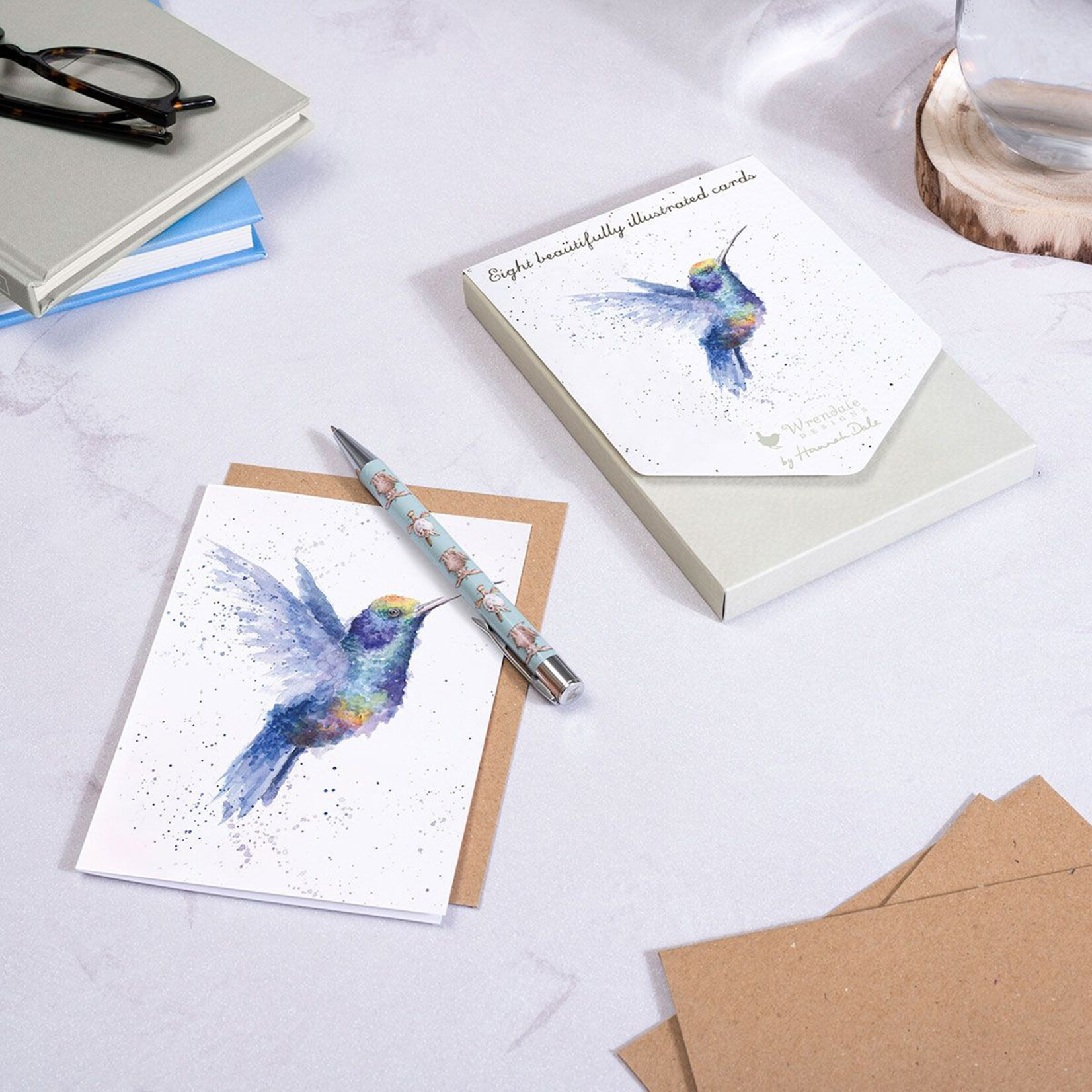 Wrendale Notecard Set - Rainbow Hummingbird
