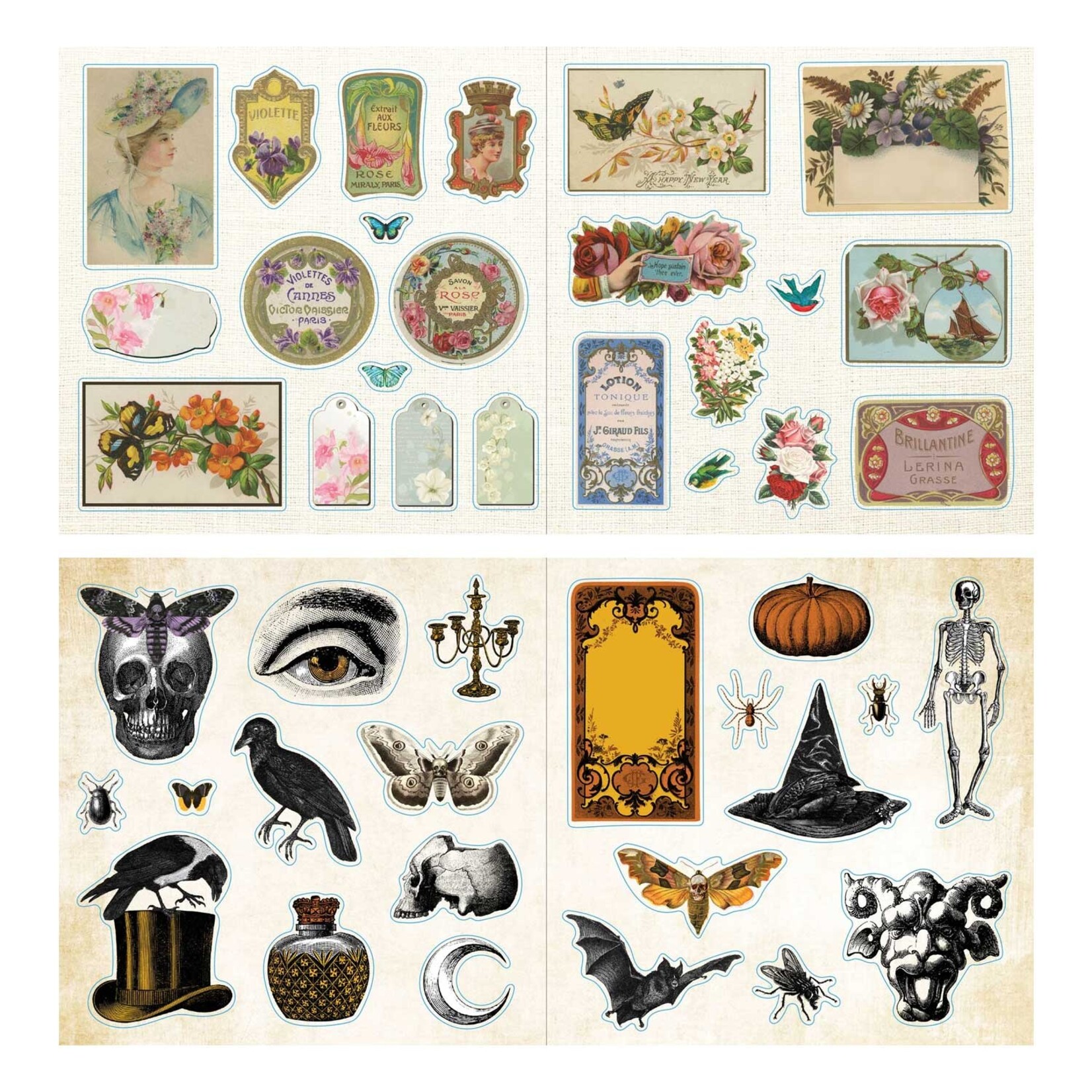 Peter Pauper Press Sticker Book - Loads of Ephemera!