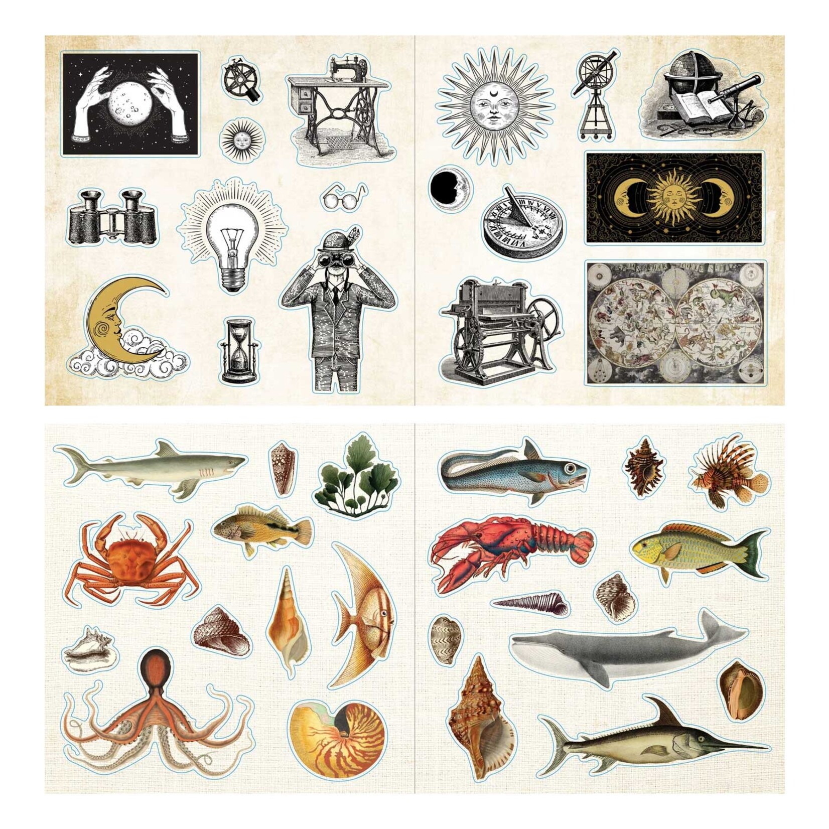 Peter Pauper Press Sticker Book - Loads of Ephemera!