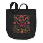Punch Studio Embroidered Canvas Tote - Renaissance Black