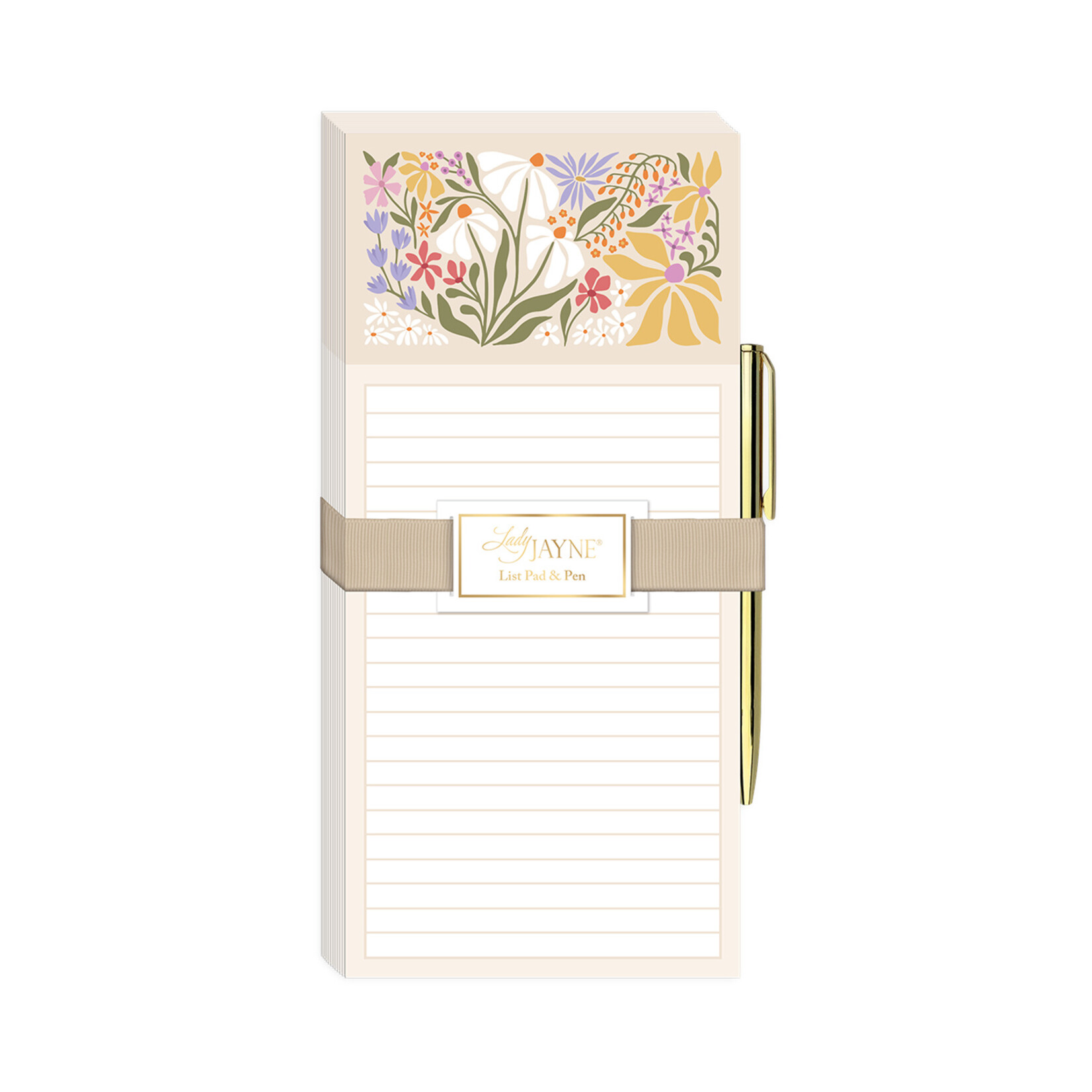 Lady Jayne Magnetic Notepad & Pen - Wildflowers