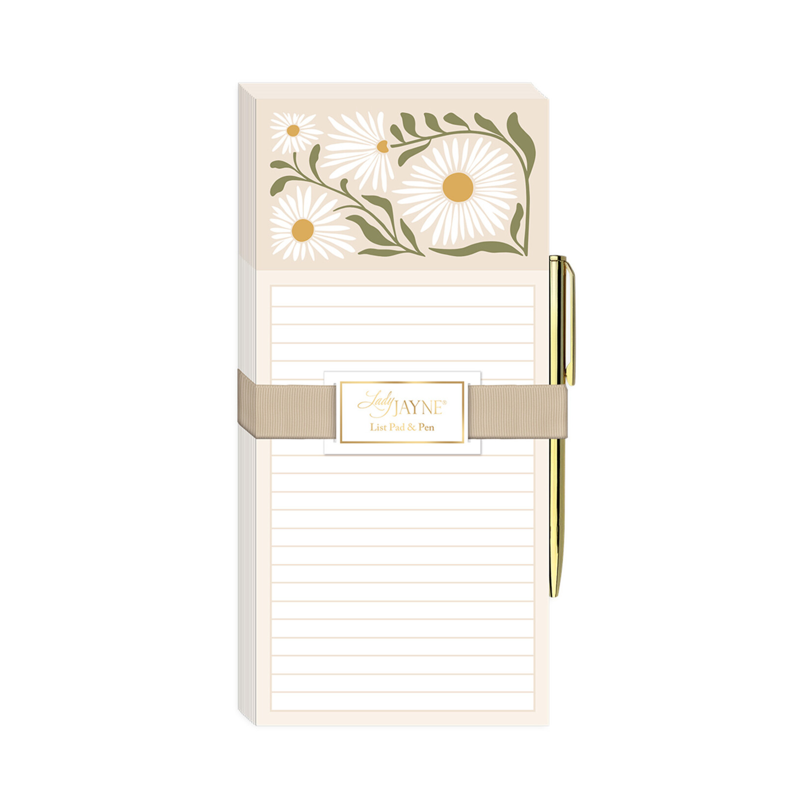 Lady Jayne Magnetic Notepad & Pen - Daisies
