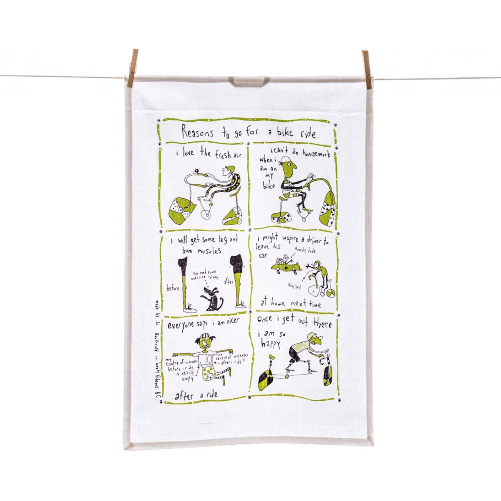 Sa Boothroyd Tea Towel - Bike Ride