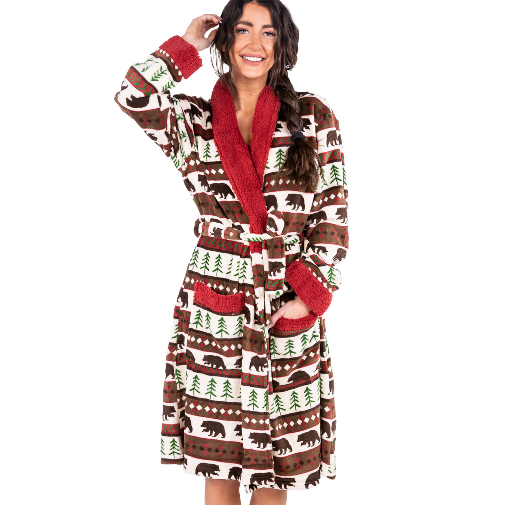LazyOne Women's Robe - Bear Fair Isle