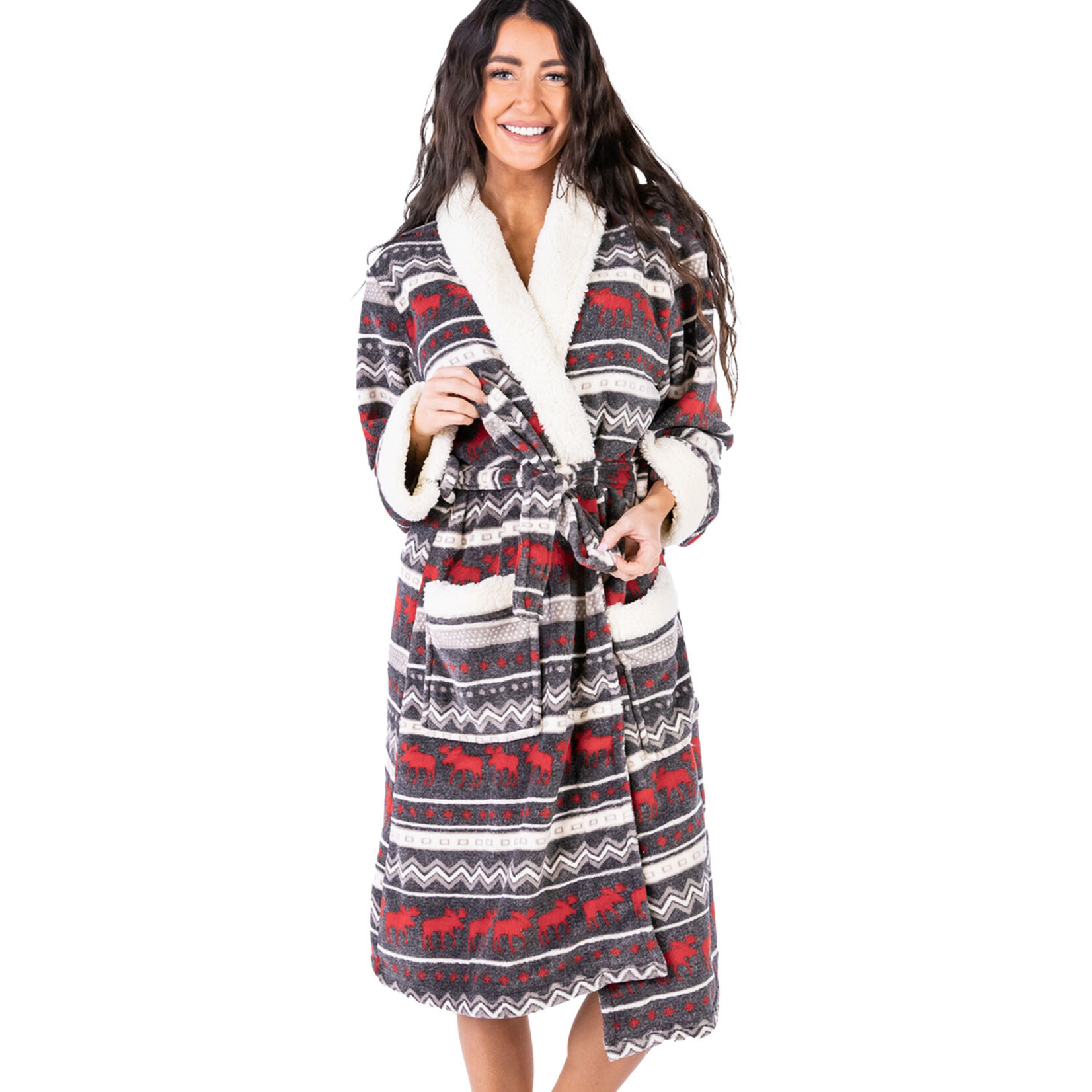 Lazy One Women's Robe - Cabin Moose