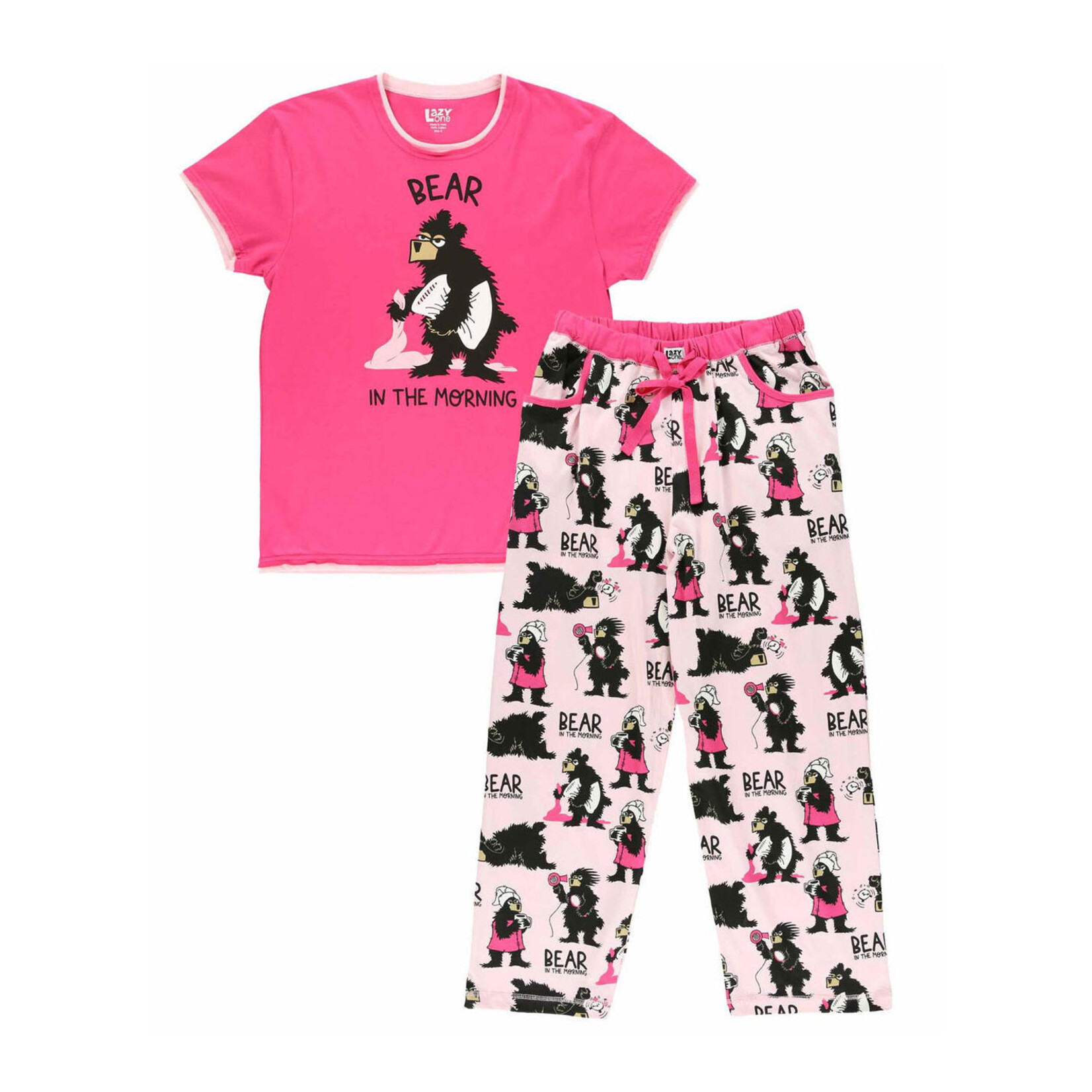 Lazy One Women's PJ Tee / PJ Pants - Bear in the Morning