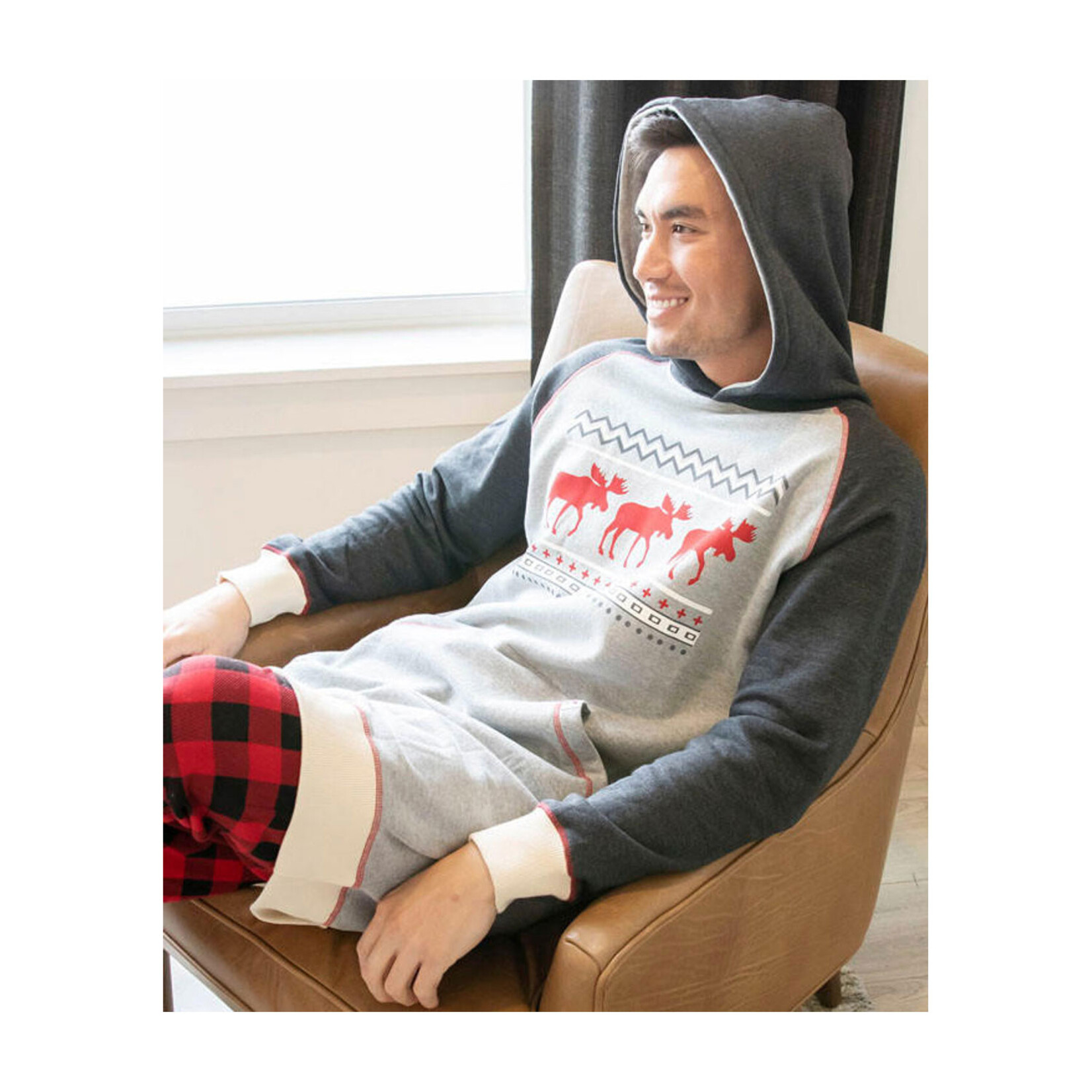 Lazy One Sleep Hoodie - Cabin Moose