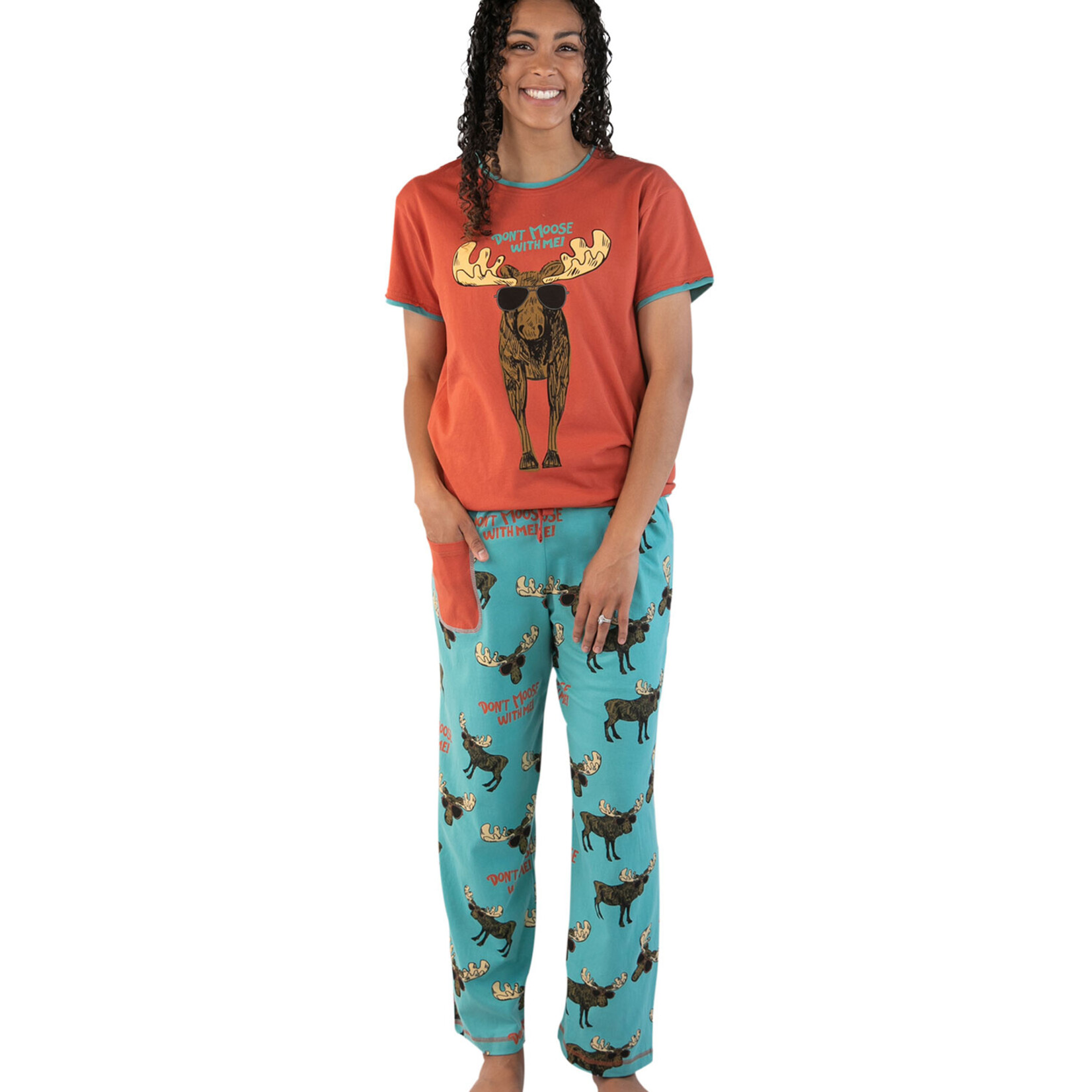 LazyOne Women's Don't Moose with Me - PJ Tee / PJ Pants
