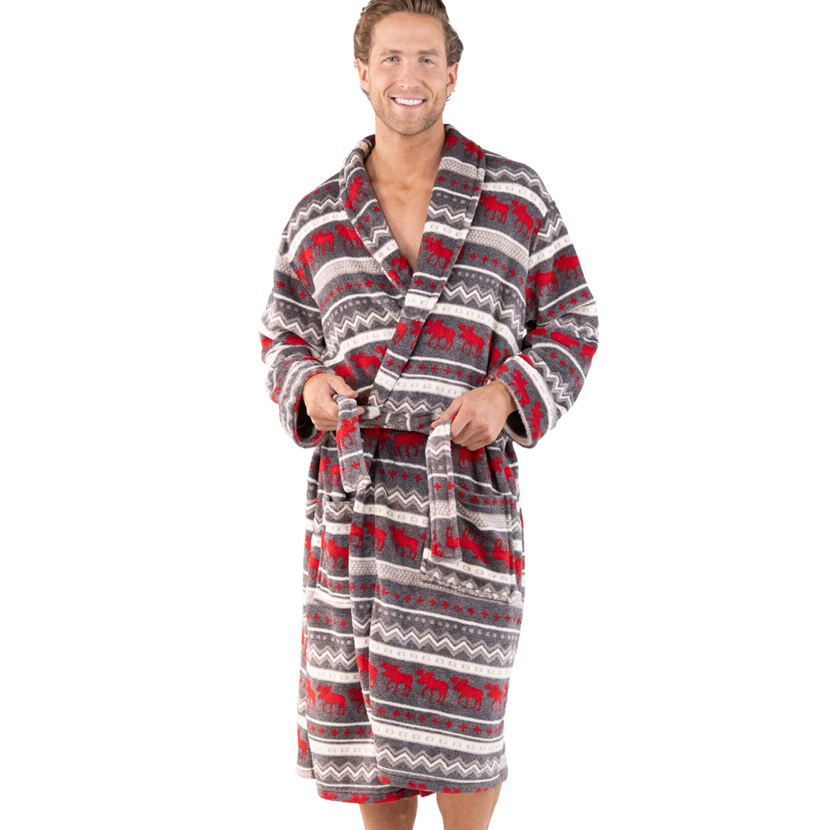 LazyOne Men's Robe - Cabin Moose