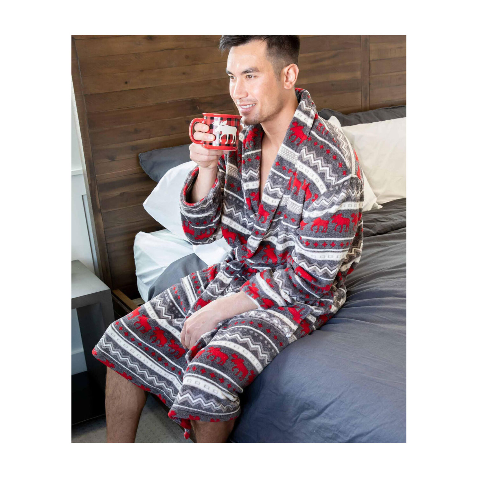 LazyOne Men's Robe - Cabin Moose