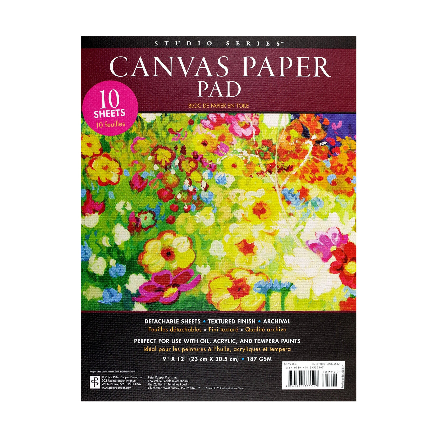Peter Pauper Press Studio Series - Canvas Paper Pad