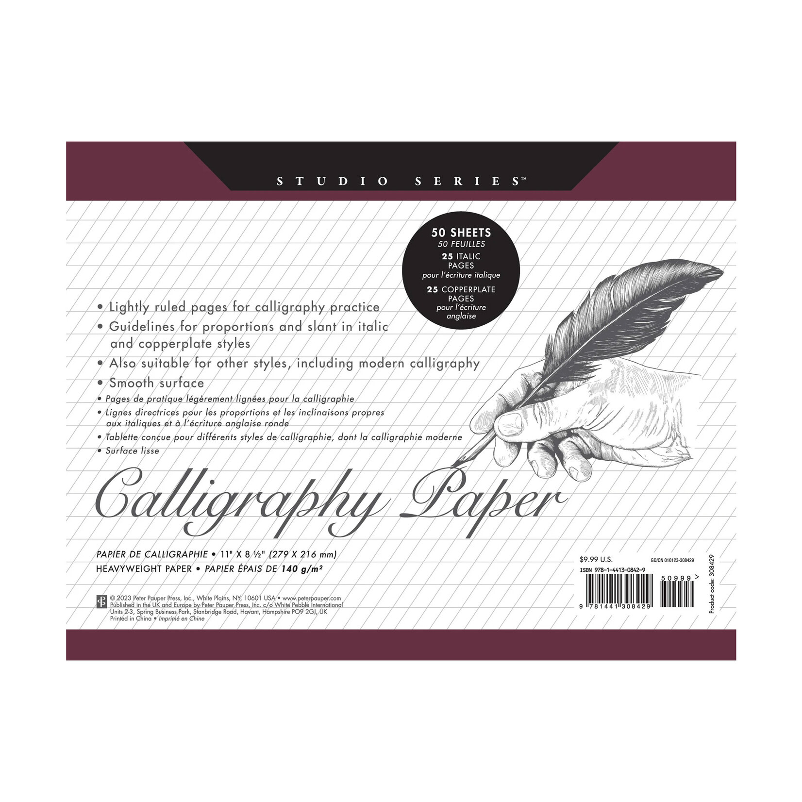Peter Pauper Press Studio Series - Calligraphy Paper Pad