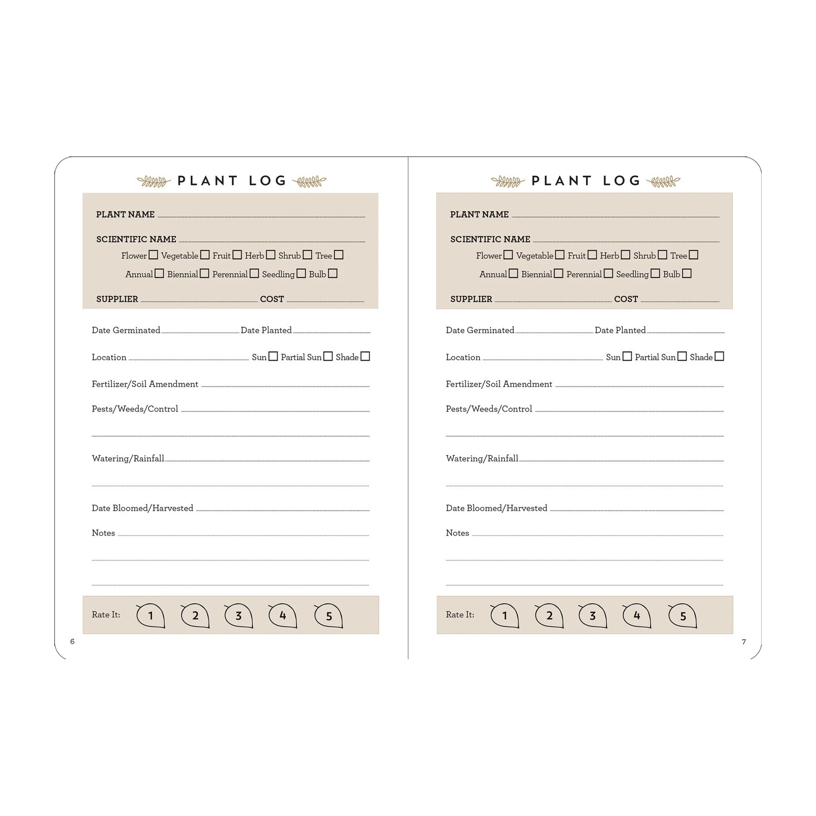 Peter Pauper Press Journal - Gardener's Logbook - Black