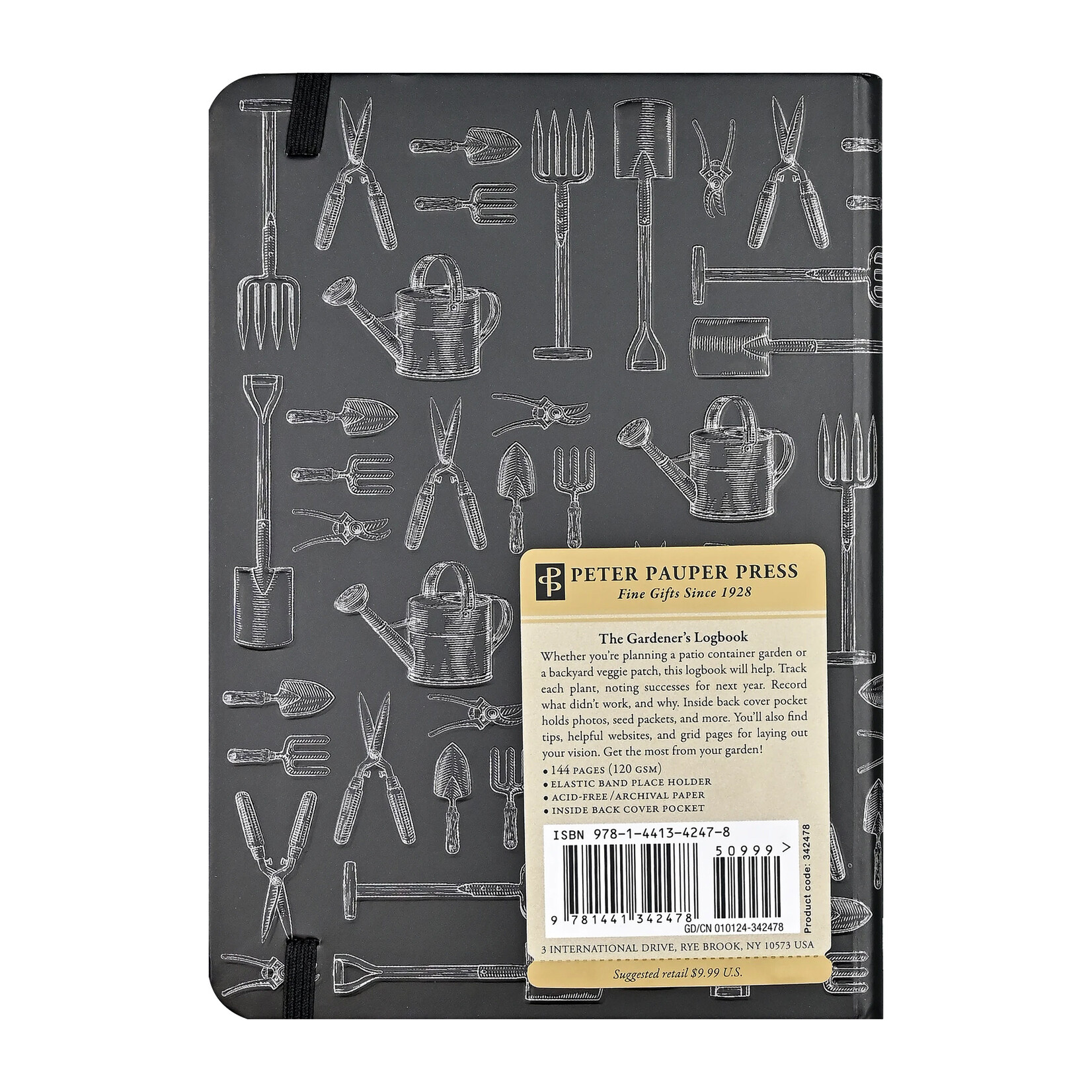 Peter Pauper Press Journal - Gardener's Logbook - Black