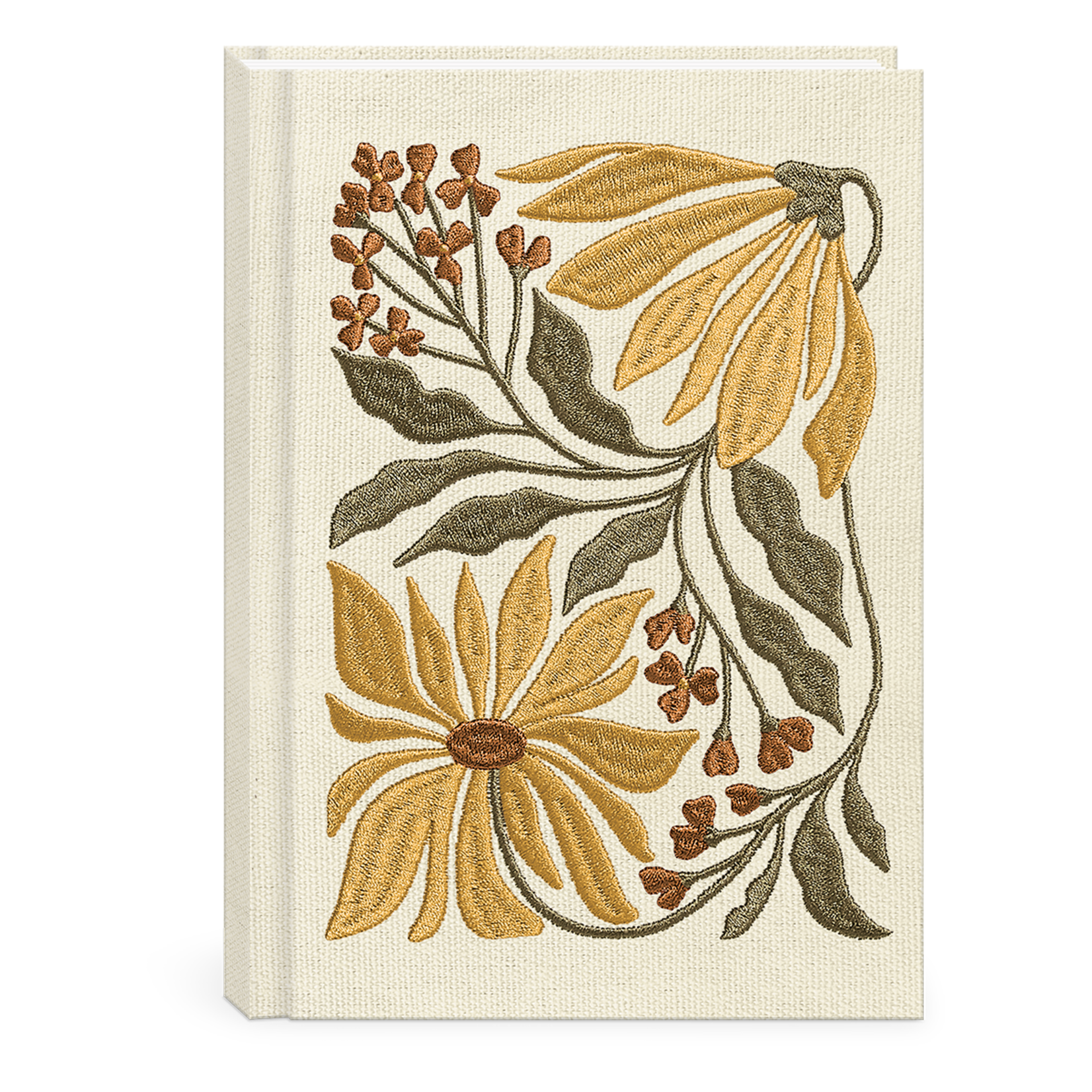 Lady Jayne Embroidered Fabric Journal - Sunflowers