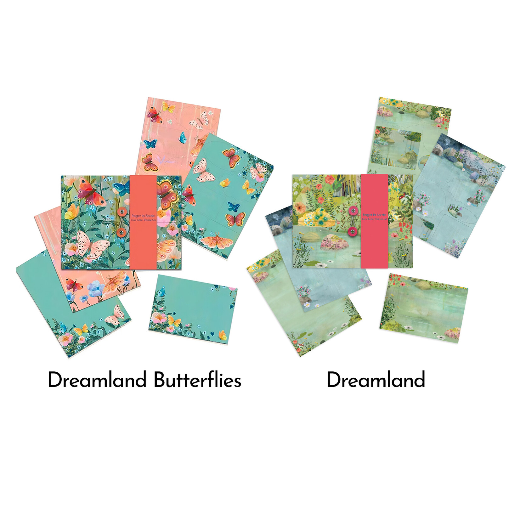 Roger La Borde Luxe Letter Writing Set - Flying Bear / Daydreamers / Dreamland Butterflies / Dreamland / Yoga in the Park / Cosmic Rabbit