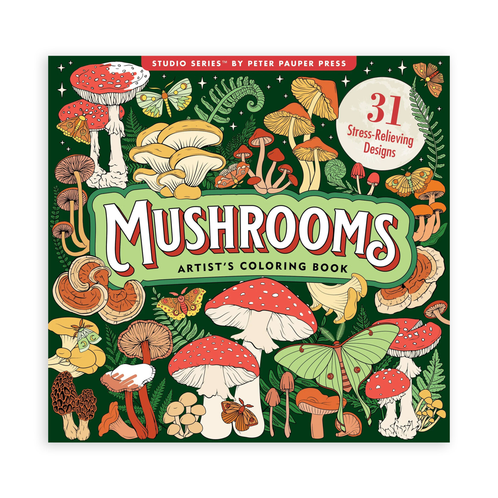 Peter Pauper Press Artist's Coloring Book - Mushrooms