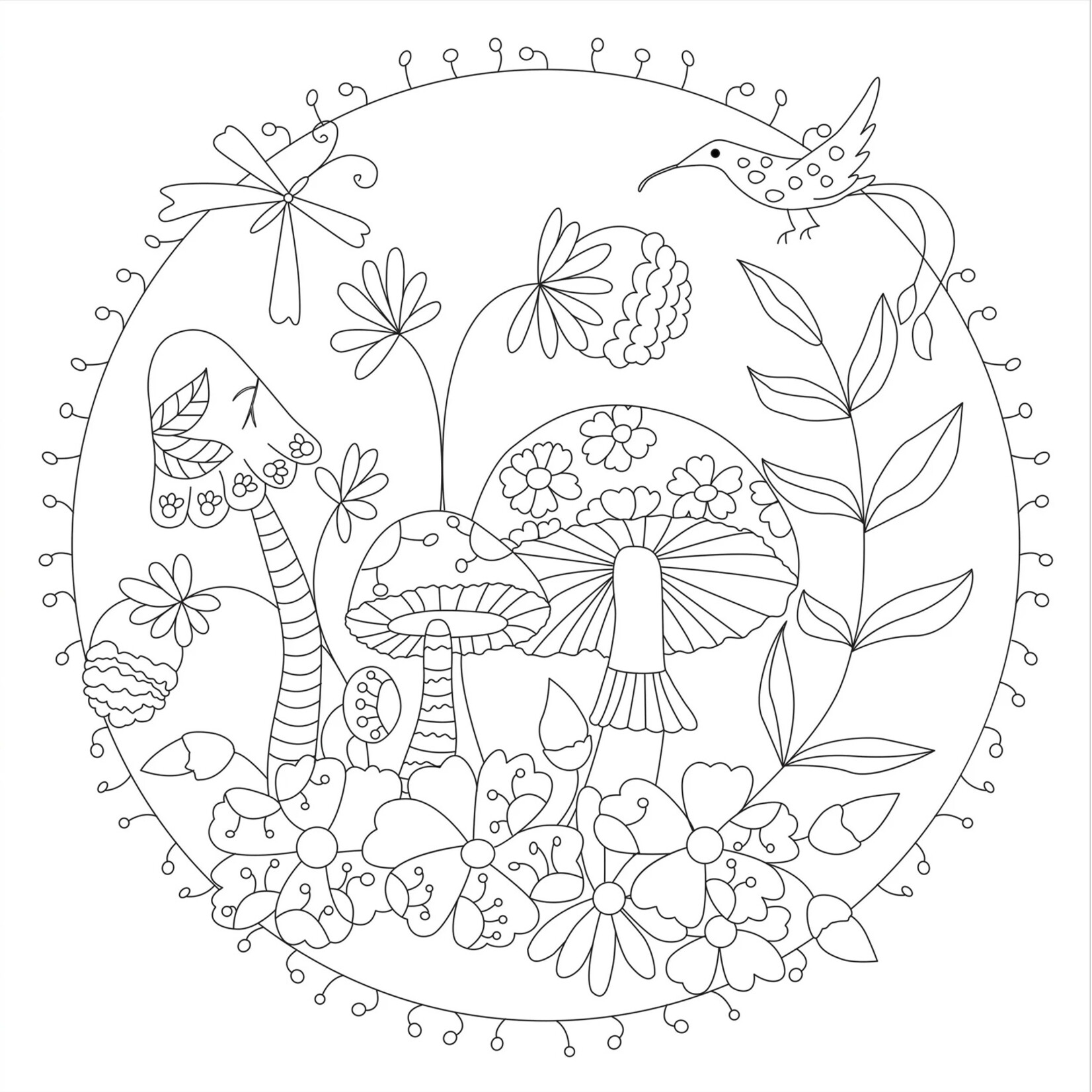 Peter Pauper Press Artist's Coloring Book - Mushrooms