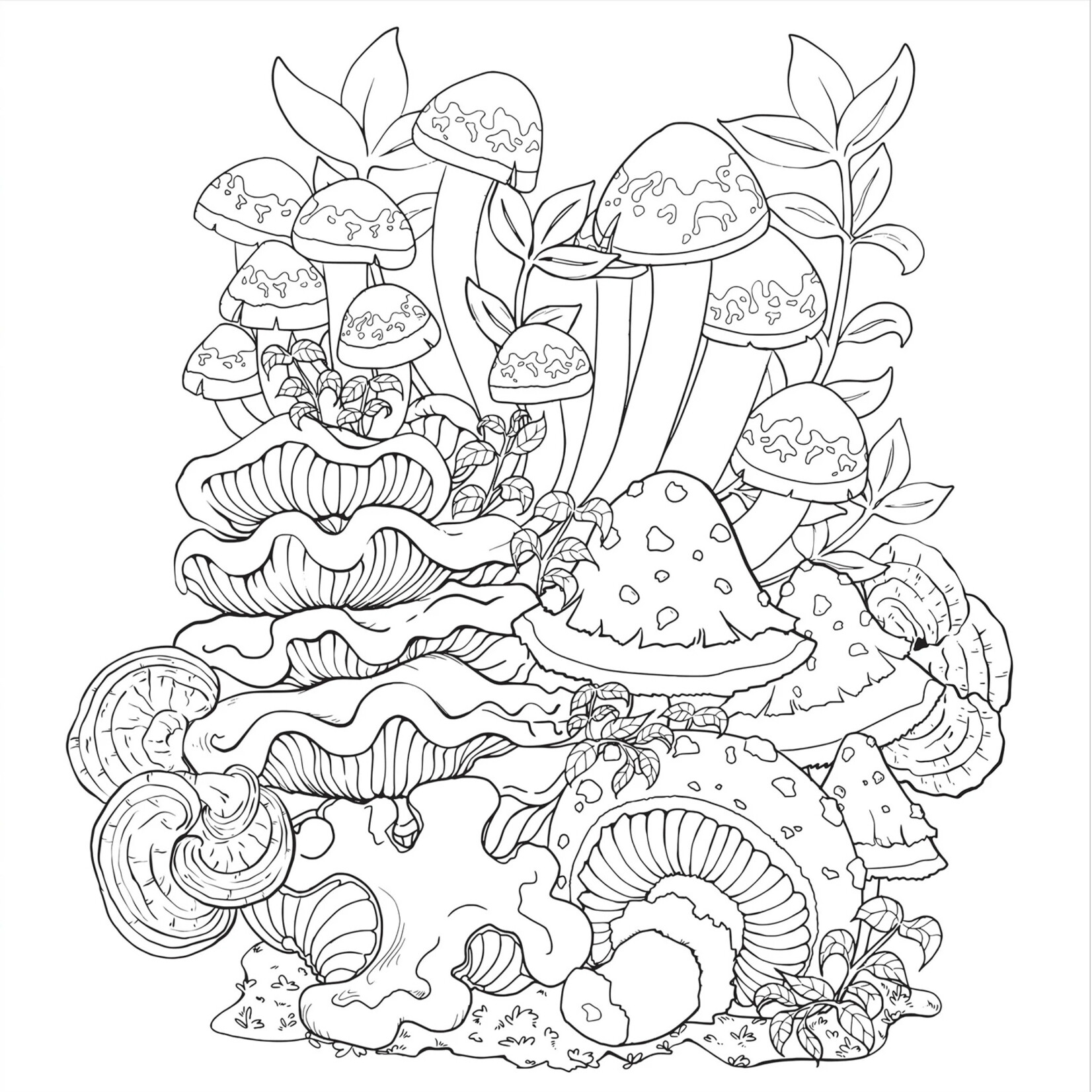 Peter Pauper Press Artist's Coloring Book - Mushrooms