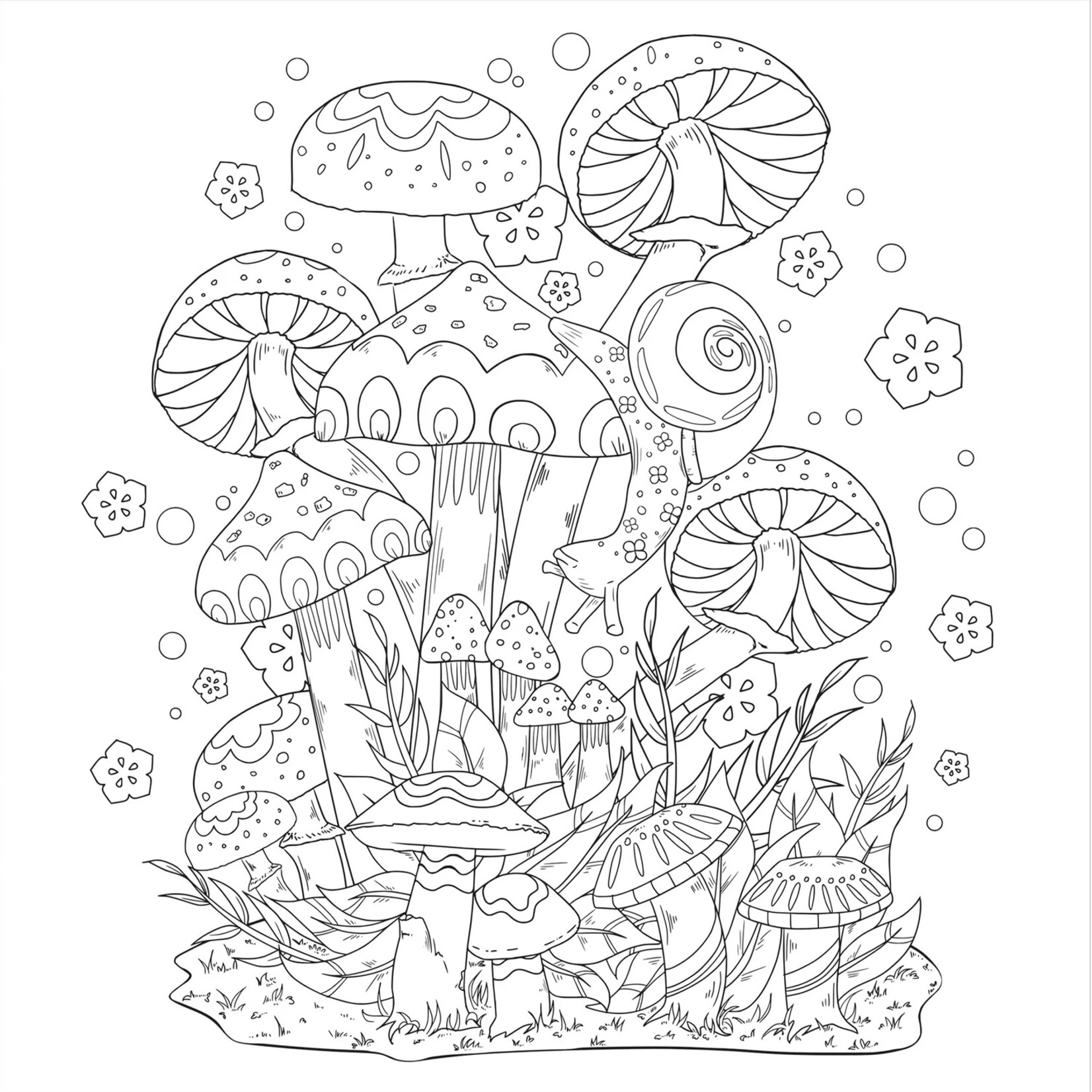 Peter Pauper Press Artist's Coloring Book - Mushrooms