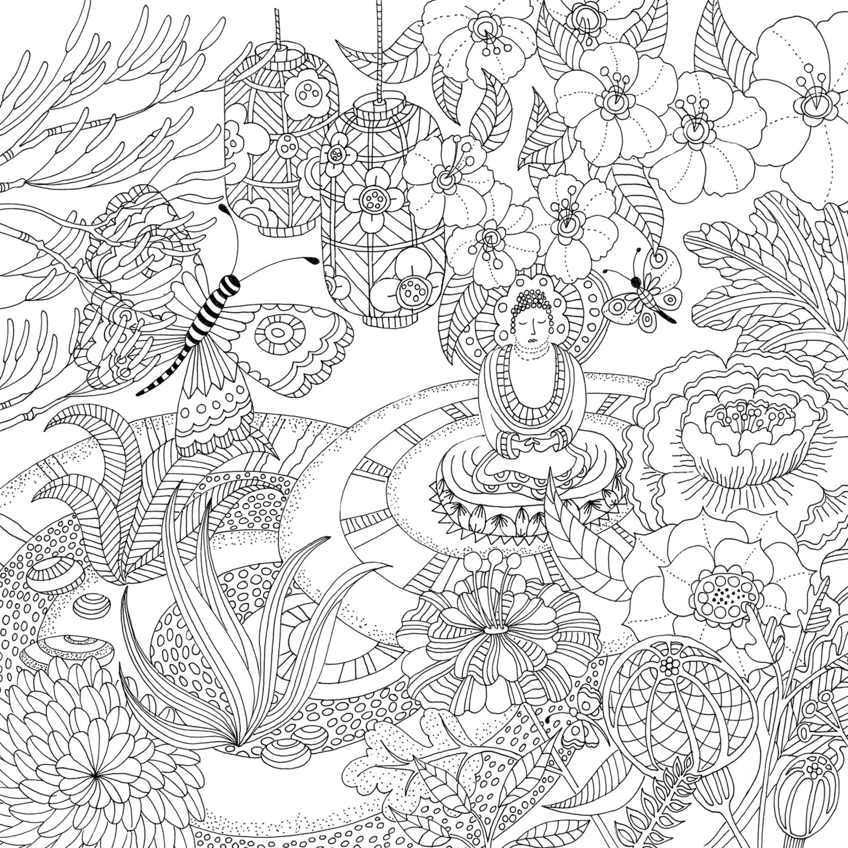 Peter Pauper Press Artist's Coloring Book - Zen Garden